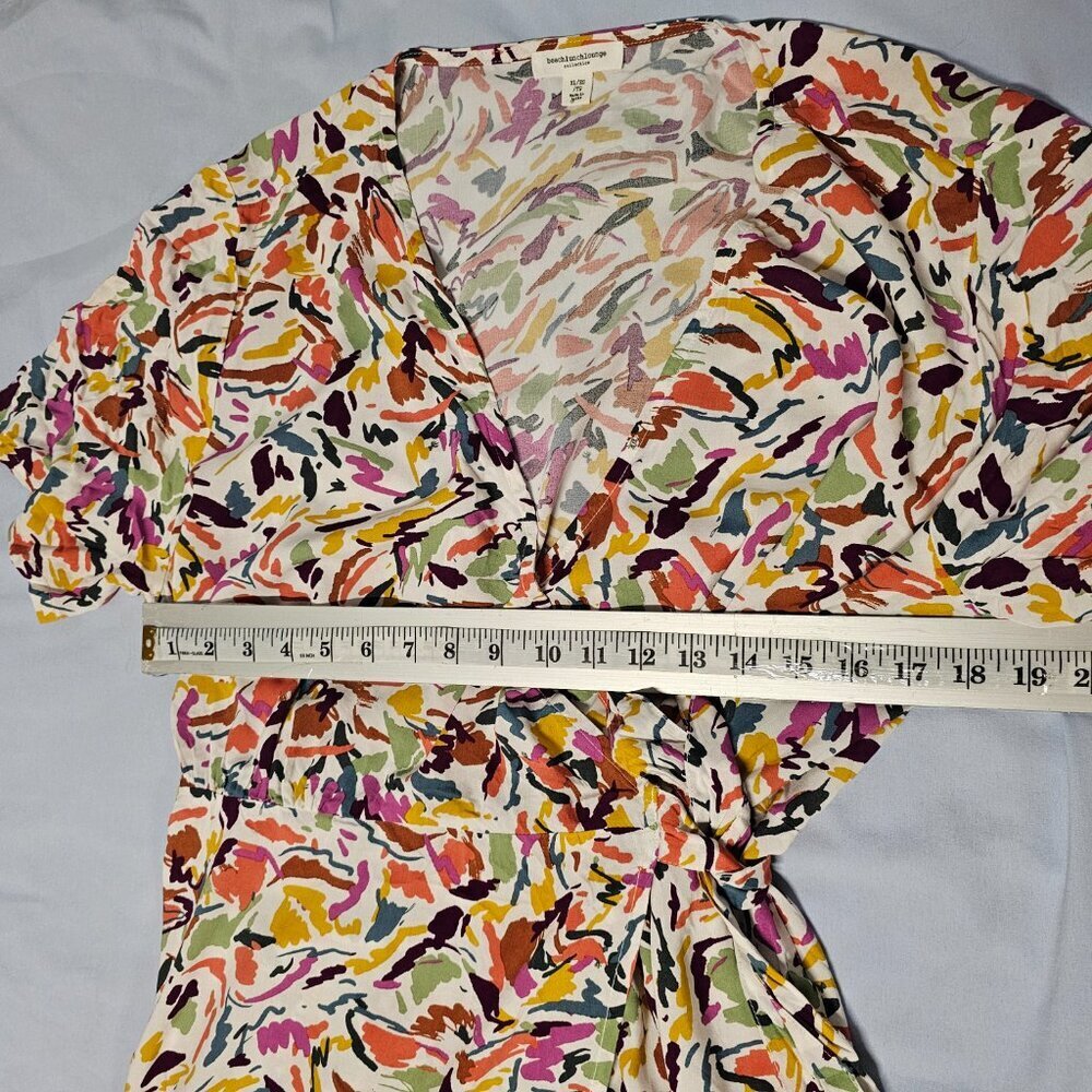 Beachlunchlounge V Neck Crossover Multicolor Midi Dress Women Size XL - Picture 9 of 11